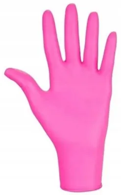 Produktbild von Nitril Einweghandschuhe puderfrei pink Größe M
