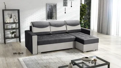 Produktbild von Ecksofa ARTUR mit Schlaffunktion und Bettkasten, L-Form - rechts - L-Couch, Farben: Hellgrau/Graphitgrau