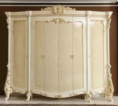 Produktbild von Casa Padrino Luxus Barock Schlafzimmerschrank Beige / Weiß / Gold - Prunkvoller Massivholz Kleiderschrank mit 6 Türen - Barock Schlafzimmer Möbel - Edel & Prunkvoll