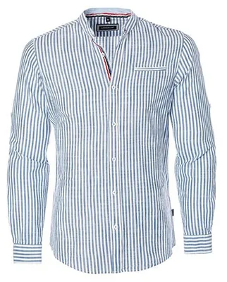 Produktbild von Brandneu Designer Herrenhemd mit Leinen CARISMA Blau/Weiß CRM8455 S