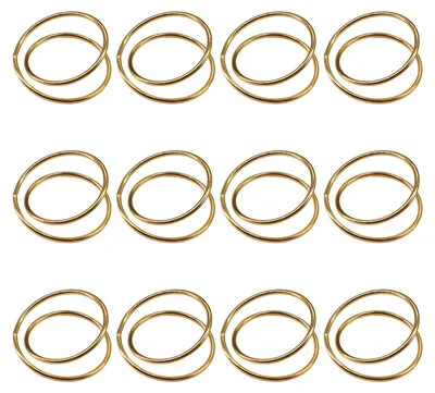Produktbild von 6/12 goldene Serviettenringe aus Legierung mit Spiraldesign, inklusive Schnallen, für Tischdekoration bei Familienessen, Hochzeiten und Partys