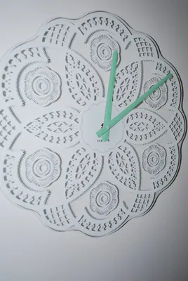 Produktbild von Karlsson Glas Wanduhr Lace weiß