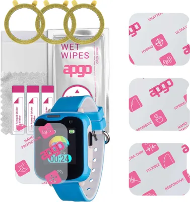 Produktbild von apgo 3 Stück Schutzglas, klar, kompatibel mit Garett Kids Sweet  Smartwatch, Hybrid 8H, Ersatz für Hartglas, Displayschutzglas, Bildschirmschutz, Displayschutz, kratzfest