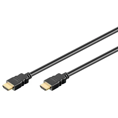 Image de Goobay 51822 Câble High Speed HDMI™, plaqué or, 5 m, noir - HDMI™ mâle (type A) > HDMI™ mâle (type A)