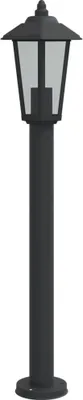 A black outdoor lamp post.