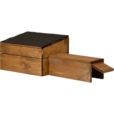 Produktbild von dobar Igelhaus mit schwarzem Bitumendach und Rattenklappe