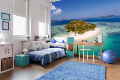 Produktbild von Vlies Fototapete TROPISCHE INSEL 375 x 250 cm (inkl. Kleister) - Vlies Tapete, Wandtapete, Wandbilder - Tapete für Wohnzimmer Schlafzimmer, Büro, Küche - Montagefertig