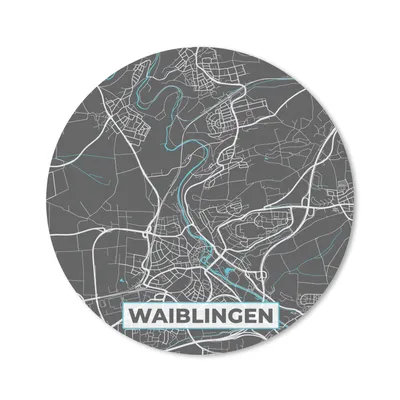Produktbild von MuchoWow® Mauspad Mousepad Blau - Deutschland - Karte - Stadtplan - Waiblingen 40x40 cm - Mousepads - Maus Mat - Pad - Mausunterlage - Schreibtisch Accessoires
