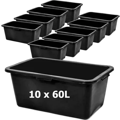Produktbild von Mortar Box Mörteltrog 10 stck aus Kunstoff 60 L Mörtelwanne 72 cm Mortar Tray Mörtelkasten zum Anmischen von Mörtel