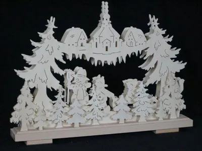 Obrázek produktu pro Svíčkový oblouk s kostelíkem a osvětlením ŠxVxH 44x32x7cm NOVINKA