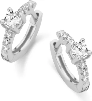 Produktbild von New Bling 9NB-0393 Zilveren Oorringen met zirkonia - 10 mm - Zirkonia - Zilverkleurig
