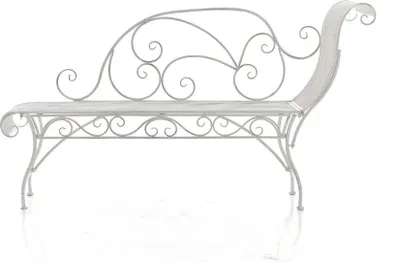Produktbild von Gartenbank Cuenca, Parkbank Metallbank 156 cm antik-weiß