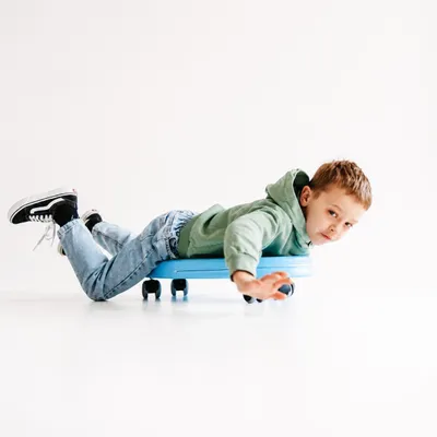 Image de Surf Jouet porteur enfant souple avec roues, 55 x 25 cm, Bleu