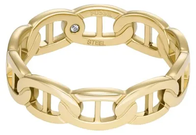 Produktbild von Fossil Damen-Edelstahlband Ringe, 6, Sandgold – Größe 6.0
