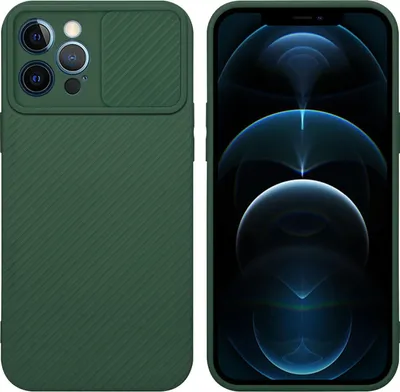 Immagine prodotto di Cadorabo custodia per Apple iPhone 12 PRO MAX custodia protettiva in verde custodia del telefono cellulare custodia TPU copertura fotocamera protezione