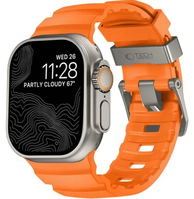 Obrázek produktu pro Náhradní řemínek pro Apple Watch 44/45/46/49 mm, značka Tech-Protect, barva: oranžová