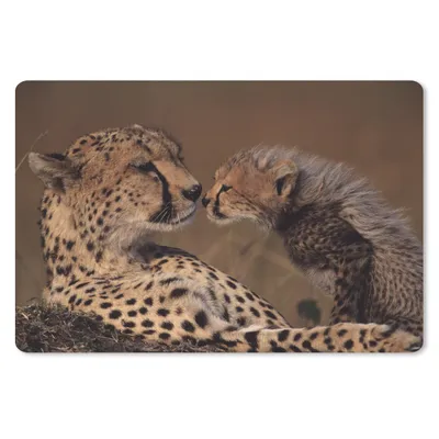 Produktbild von MuchoWow® Mauspad Mousepad Gepardenmutter und Jungtier 27x18 cm - Mousepads - Maus Mat - Pad - Mausunterlage - Büroartikel - Desk Matten