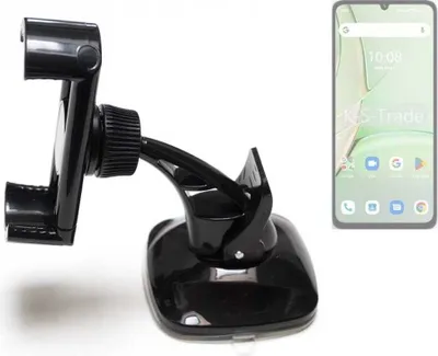 Produktbild von K-S-Trade kompakte Handy-Halterung Windschutzscheibe kompatibel mit UMIDIGI Note 90 Armaturenbrett schwarz Autohalterung KFZ Halter Scheiben-Halterung