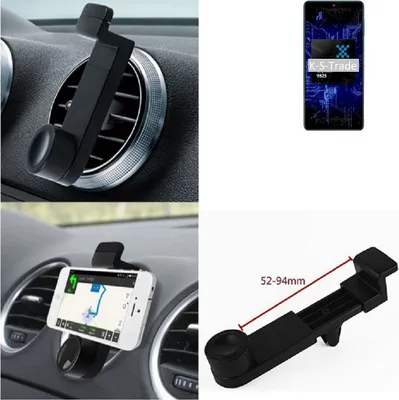 Produktbild von K-S-Trade Lüftungshalterung kompatibel mit Samsung Galaxy F62 KFZ-Halterung Autohalterung Handy-halterung Lüftungsgitter Lüftungsschlitze Schwarz