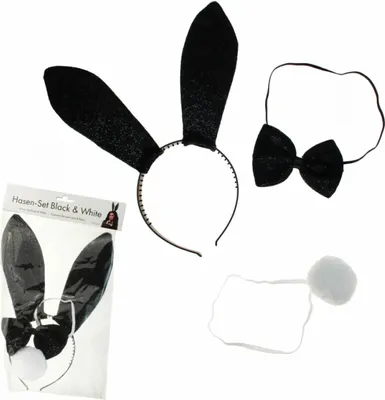 Produktbild von Hasen-Set 3 teilig, Bunny-Set, Faschingszubehör für Erwachsene