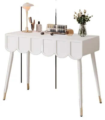 Produktbild von Makeup-Tisch, modernes Design, großzügiger Stauraum, weiß