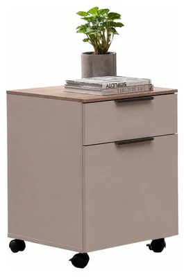 Produktbild von Rollcontainer - 49 x 64 cm - 1 Tür - 1 Schublade - Artisan Eiche Nachbildung - Cashmerebraun matt