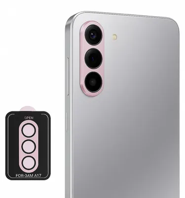 Immagine prodotto di Per Samsung Galaxy A17 5G / 4G Anello di protezione in alluminio + H9 Vetro duro temperato Rosa