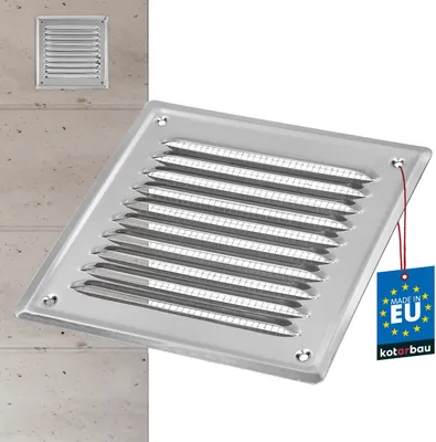 Produktbild von KOTARBAU Lüftungsgitter 165 x 165 mm Edelstahl Abluftgitter für Kamin Belüftung Silbern mit Insektenschutzgitter Korrosionsbeständig