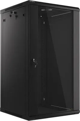 Immagine prodotto di Lanberg WF01-6622-10B Lanberg Rack Wandschrank 19" 22U/600X600 Glastür schwarz (Speditionsversand)