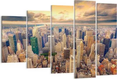Produktbild von Bild auf Leinwand - Leinwandbild - Stadt Wolkenkratzer Amerika Innenstadt - 150x100cm - Wand Bild - Wanddeko - Leinwanddruck - Bilder - Kunstdruck - Leinwand bilder - Wandkunst - EG150x100-2638