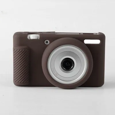 Image de Étui en silicone pour appareil photo numérique, résistant aux chocs, ultra-fin, ajusté, marron, pour Sony ZV-1F/ZV-1 II/ZV-1M2.