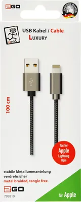 Immagine prodotto di cavo di ricarica/dati USB 2GO "Luxury" Illuminazione 1m metallo