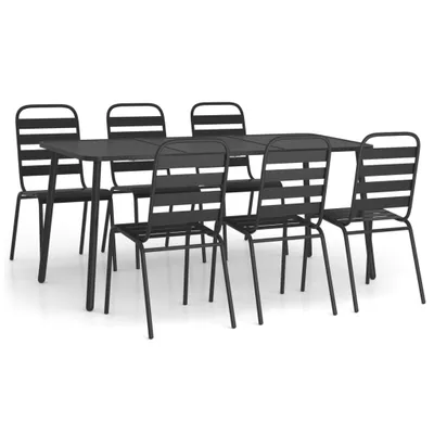 Produktbild von vidaXL 7-tlg. Garten-Essgruppe Anthrazit Stahl
