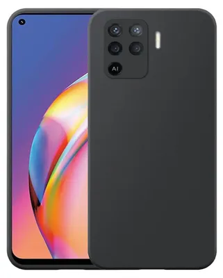 Image de Convient pour Oppo A94 4G / Reno 5 Lite Phone Case Black Flexible Silicone TPU Case - Flexible Back Cover Case Silicone TPU - Black - Smartphonics