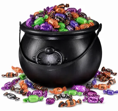 Imagen del producto de Cubeta decorativa con forma de caldero, 1,5 litros, color , ideal para Halloween