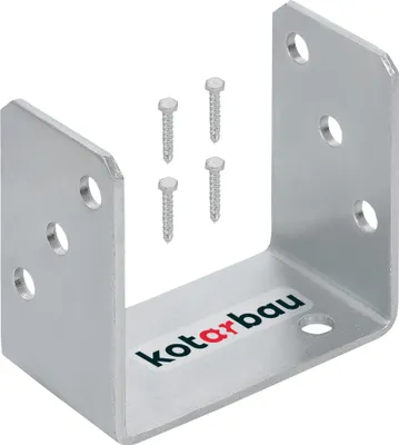 Produktbild von KOTARBAU Pfostenträger U-Form, aufschraubbar, feuerverzinkt, Silber, 100x105x60mm, 5mm Materialstärke, 11mm Bohrung, für Holz, Beton, Ziegel, Kunststoff