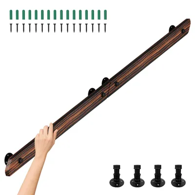 Produktbild von Peviasot Wandhandlauf aus Kiefernholz 200 cm, verbindbare Ausführung zu einem Handlauf, braun mit Holzmaserung, mit Eisenhalter