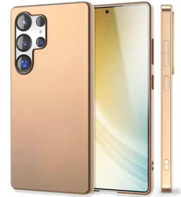 Image de Coque rigide NALIA Ultra Slim pour Samsung Galaxy S25 Ultra – Anti-traces de doigts et épaisseur de 0,5 mm – PUREFIT (mat et léger) – Marque berlinoise – Or champagne