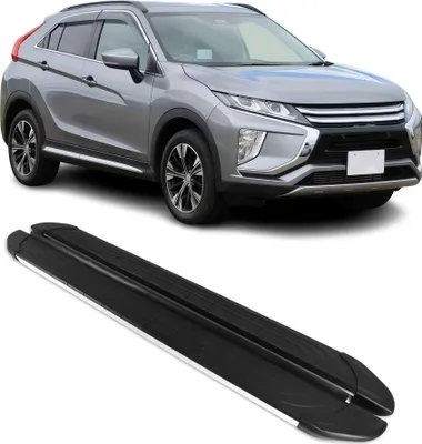 Image de Marchepieds Latéraux pour Mitsubishi Eclipse Cross 2018-2024 Alu Gris Noir 2Pcs
