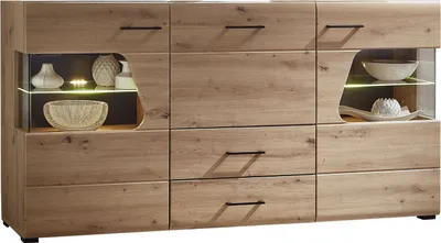 Produktbild von Sideboard - Artisan Eiche Nachbildung - B 170 cm - 3 Türen - 2 Schubladen - mit LED-Beleuchtung