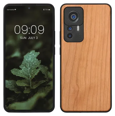 Produktbild von kwmobile Handyhülle für Xiaomi 12T / 12T Pro Hülle Holz - Case mit TPU Bumper - Stoßfestes Hardcase - Schutzhülle Cover in Braun