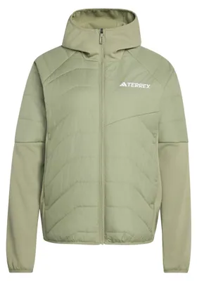 Zdjęcie produktu dla Kurtka damska adidas Terrex Multi CLIMAWARM, ocieplana, hybrydowa, z kapturem, kolor: zielony (tent green)