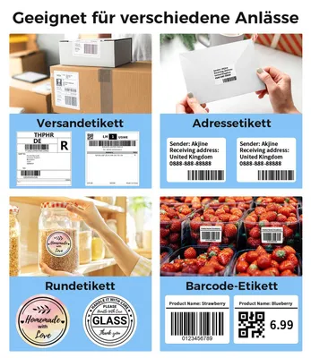 Obrázok produktu pre Phomemo Bluetooth tlačiareň štítkov, tlačiareň štítkov 4x6, termotlačiareň