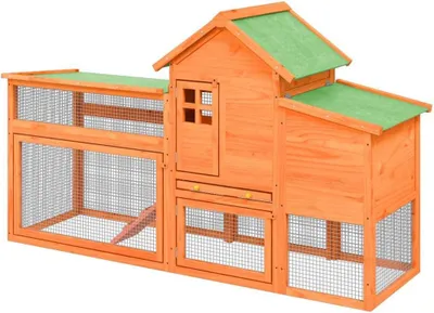 Imagen del producto de Gallinero – Corral para gallinas – Alojamiento para aves de corral – Madera maciza de pino – Caja nido – Techo impermeable