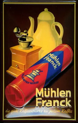 Produktbild von Blechschild Mühlen Franck Kaffeemühle Kaffeewürze Schild Nostalgieschild