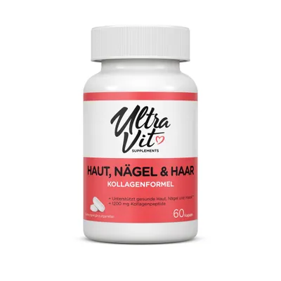 Produktbild von UltraVit Kollagen für Haut, Nägel & Haare 60 Kapseln mit Biotin Zink Vitamin C