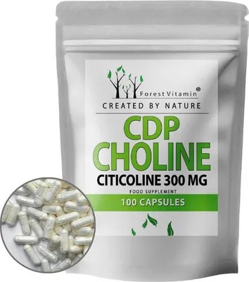 Produktbild von CDP Cholin 300mg - 100 Kapseln - Citicolin - ohne Zusätze - Forest Vitamin