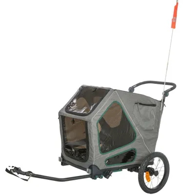 Produktbild von TRIXIE Fahrradanhänger für große Hunde, mit Federung - 50 × 72 × 87/138 cm