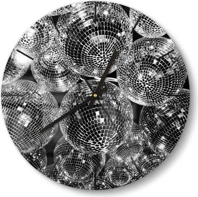 Produktbild von DEQORI Glasuhr Ø30 cm Modern 'Glanz der Nacht' Wanduhr Glas Uhr Design leise Küchenuhr