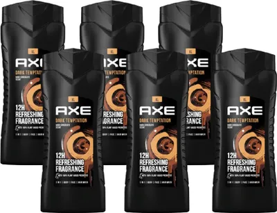 Produktbild von AXE 3-in-1 Duschgel & Shampoo Dark Temptation XL 6x 400ml Herren Body Wash  Männer Herren Showergel Shower Gel for Men